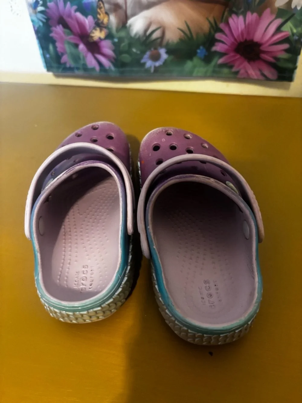 CROCS Kids Purple and Pink Slip-On Clogs